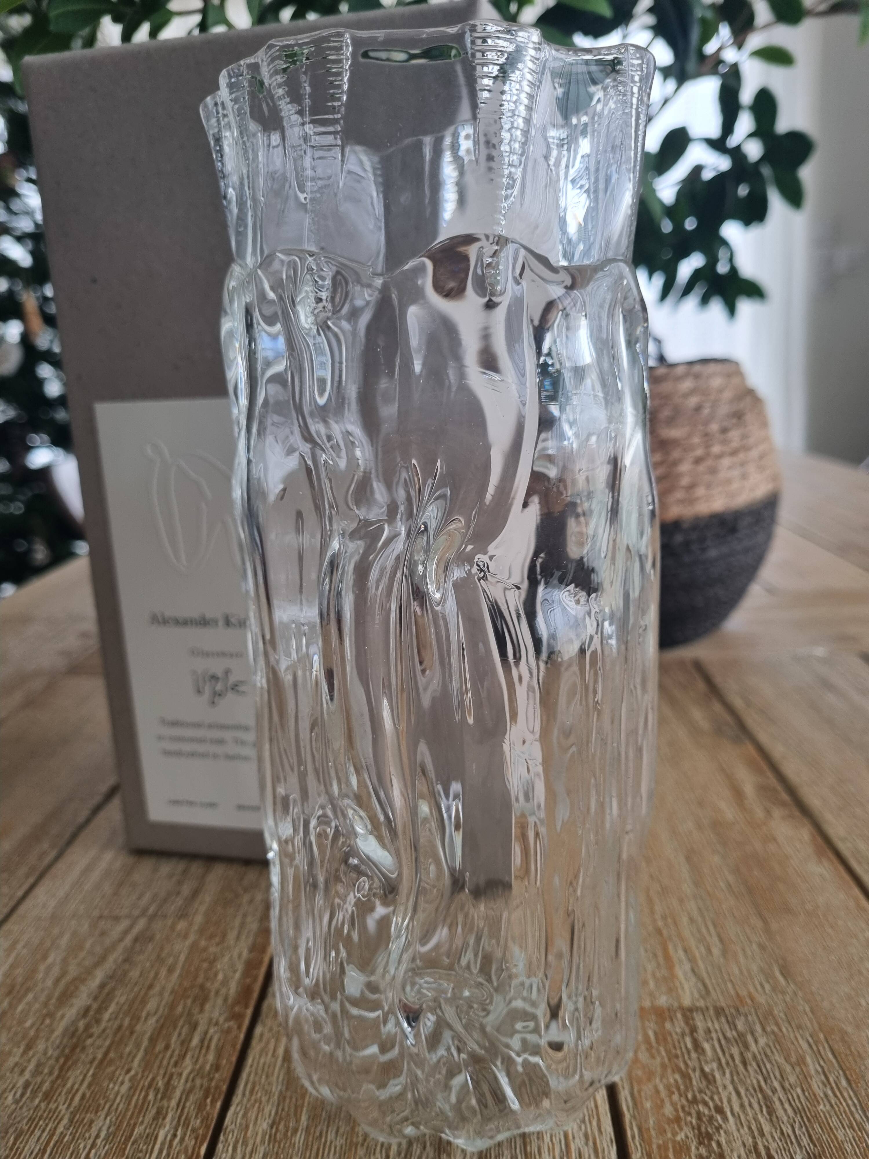Danish design crystal vase – Alexander Kirkeby – handmade