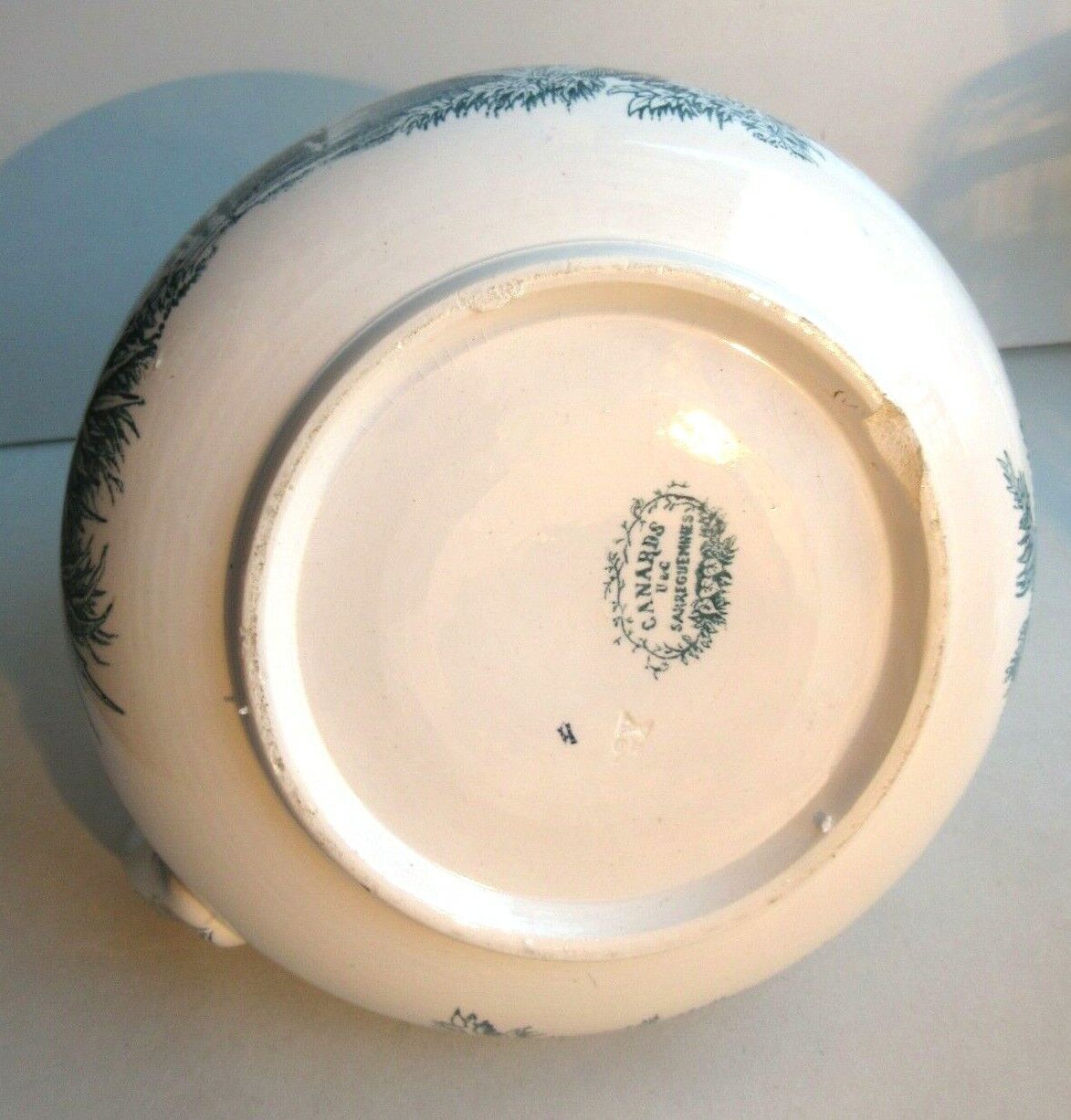 Toilet pitcher "chubby" in grey-blue, Les Canards de Sarreguemines