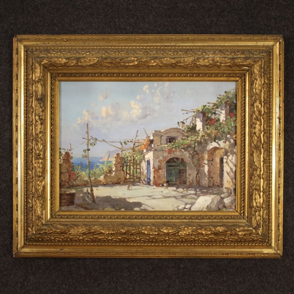 Italian painting signed seascape