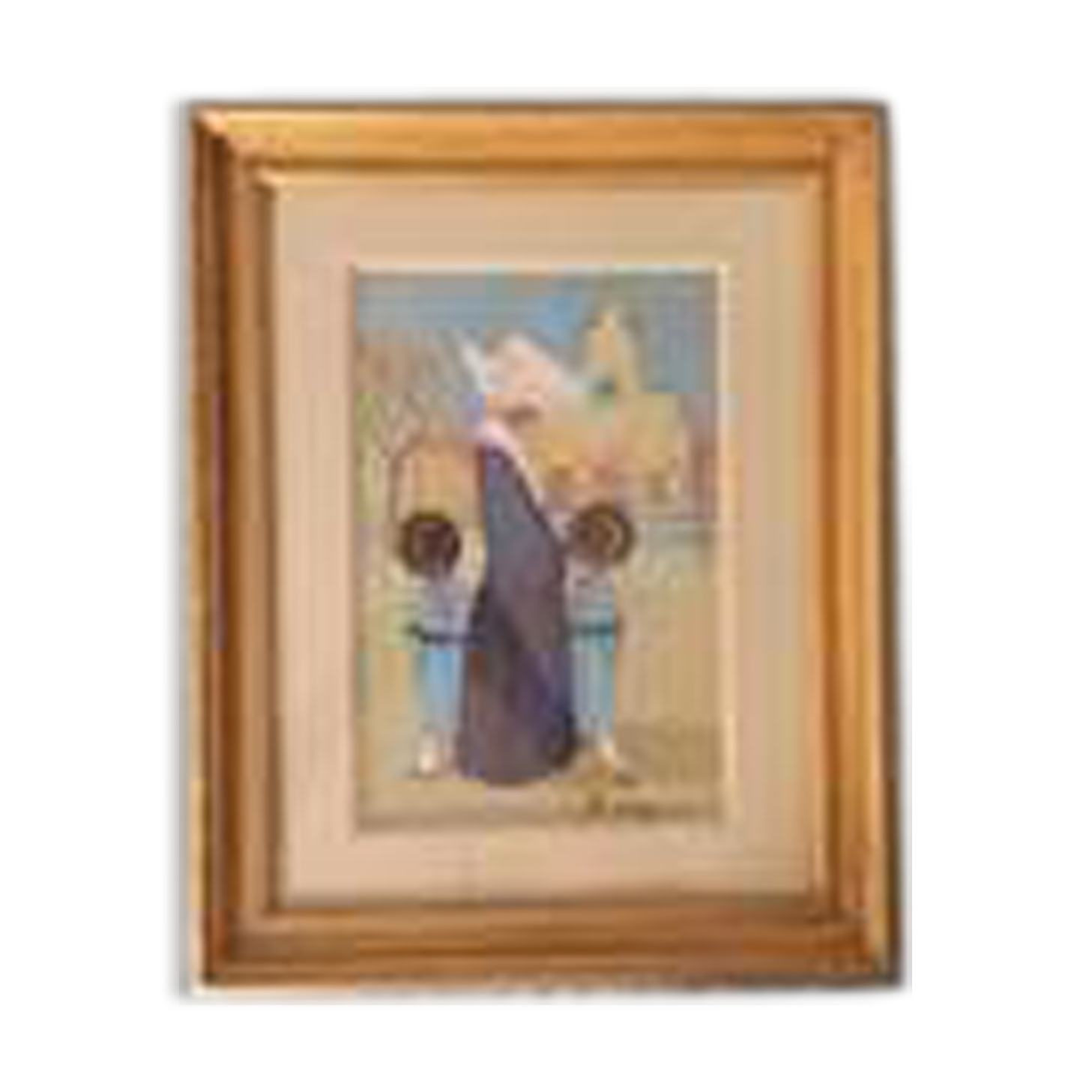 Oil painting on canvas board, Rodolfo Marma "The Nuns" Saint-E