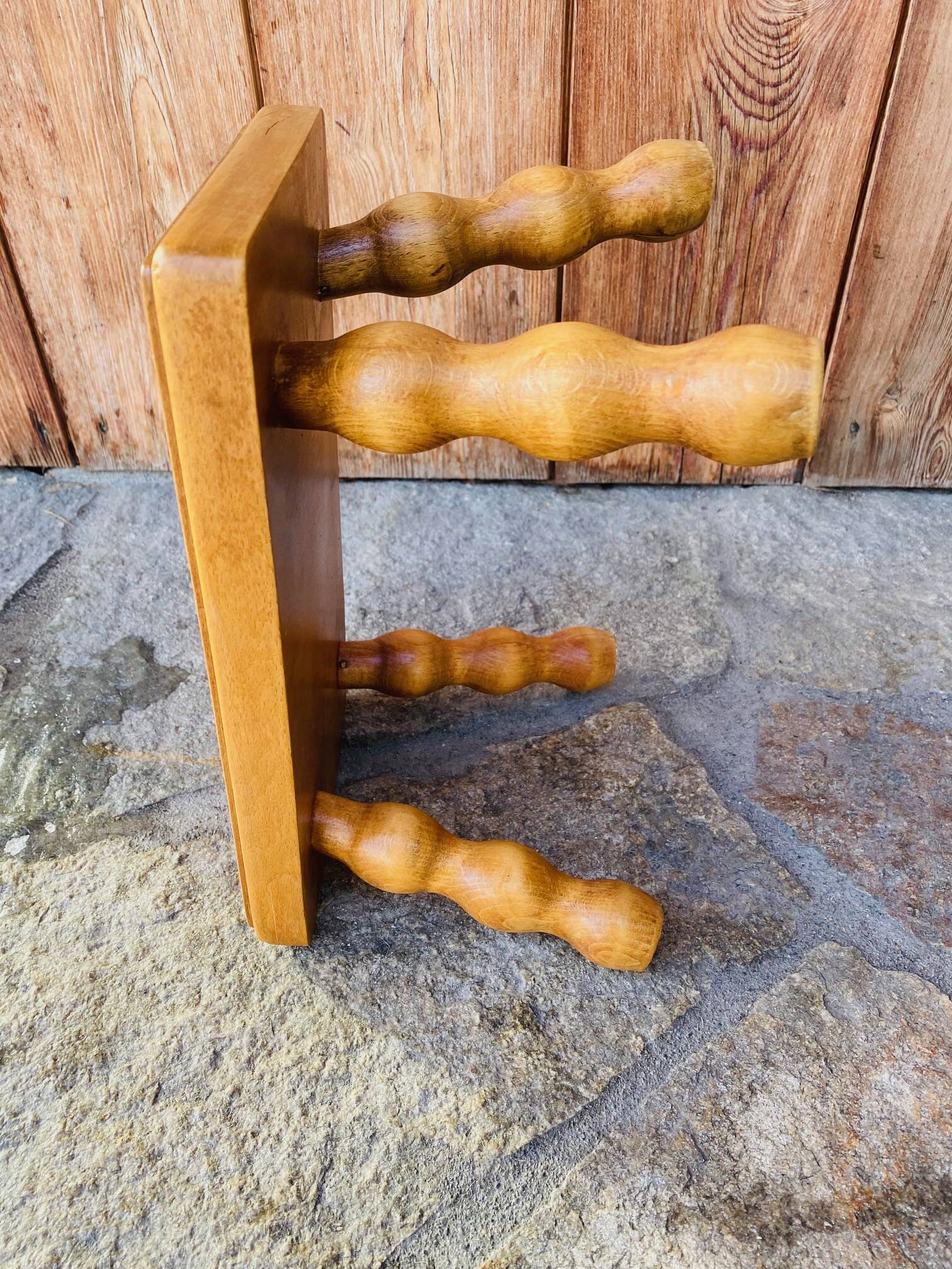 Vintage turned wooden foot stool/step stool