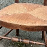 Pair of antique straw-seated armchairs