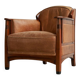 Art Deco armchair in solid oak and leather by Frits Schuitema