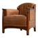 Art Deco armchair in solid oak and leather by Frits Schuitema