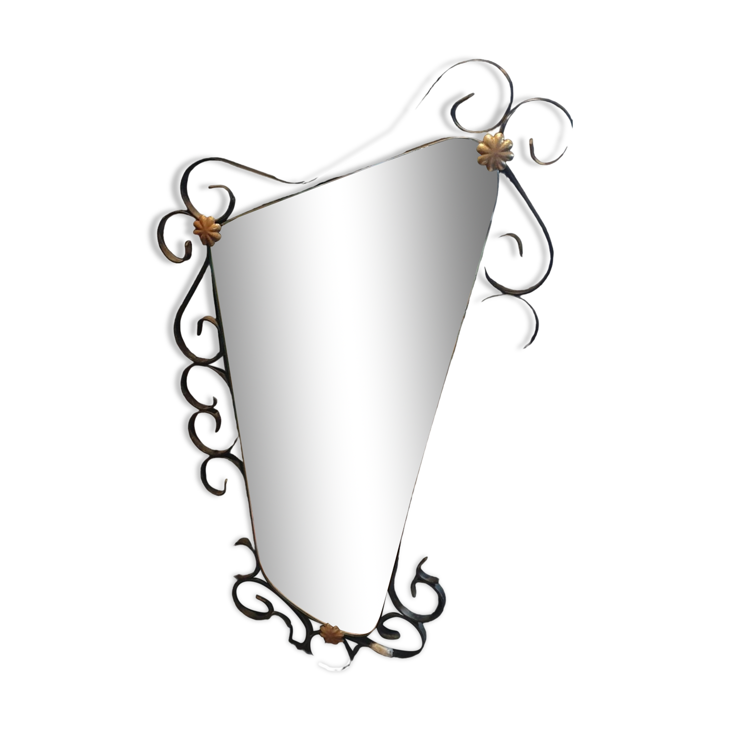 Wrought iron mirror 60s