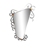 Wrought iron mirror 60s