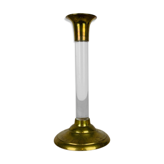 Vintage brass and plexiglass candle holder