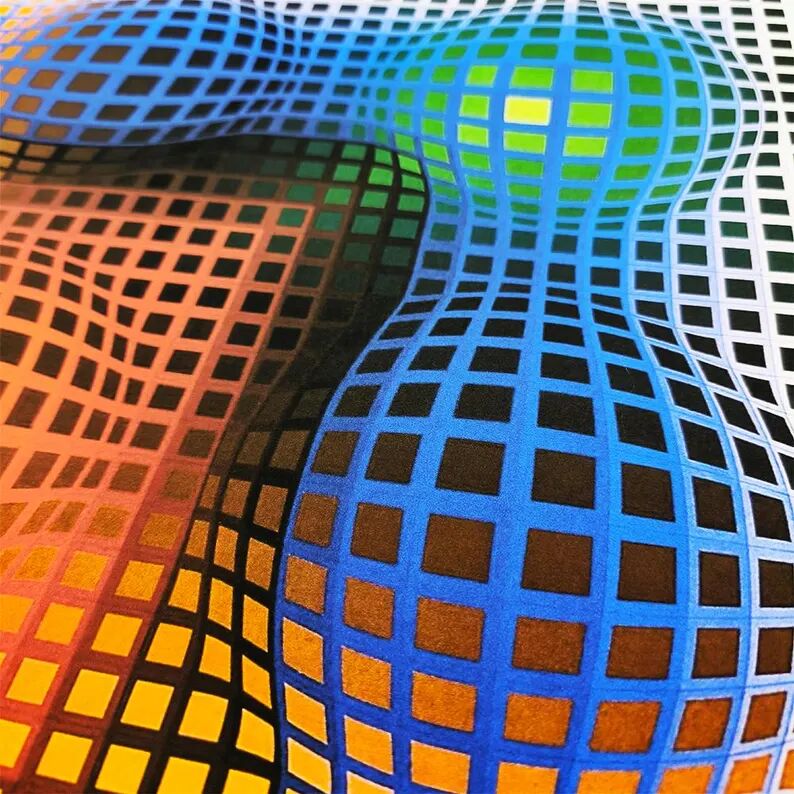 1970s Victor Vasarely Limited numbered Edition Lithograph.