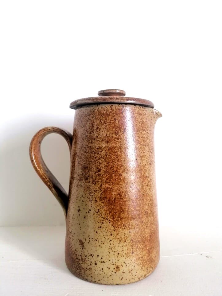 Duo of pyrity sandstone pots, 1960