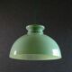 Old semi-round opaline pendant light in green glass - large model - circa 1950