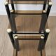 Set of 3 vintage nesting tables in smoked glass and black metal – 1970s