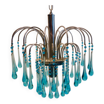 suspension vintage "goutte d'eau" bleu