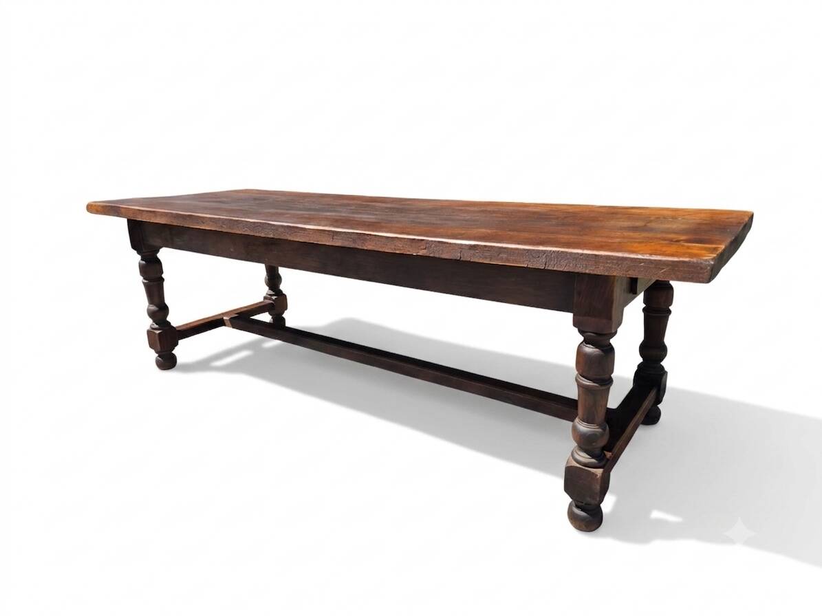 Table de ferme en chêne massif,  250 × 87cm