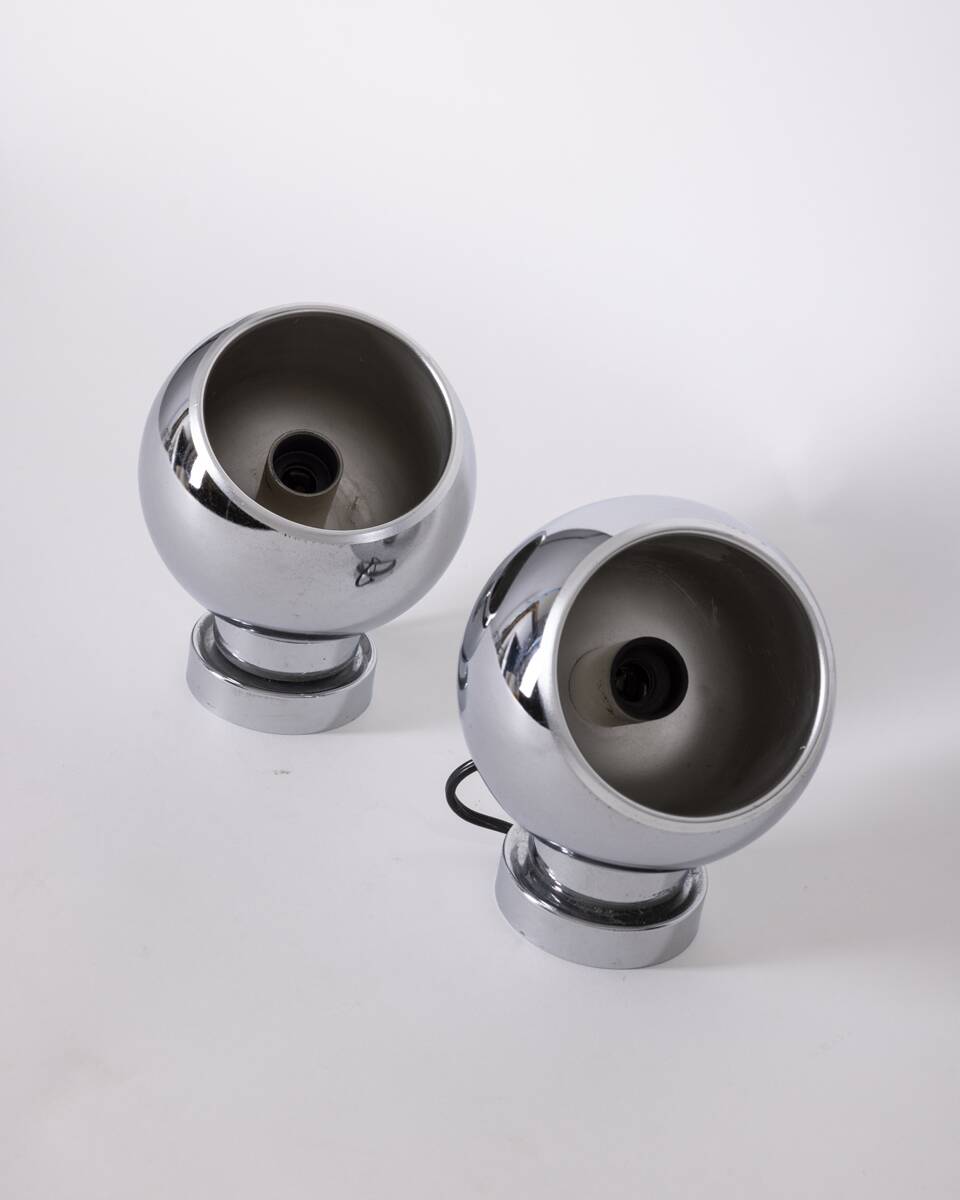 Vintage Space Age Italian Wall Lamps, 1970s, Set of 2