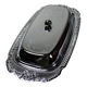Silver-plated/inox vintage butter dish from the 1960s-1980s in Rococo style.
