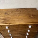 Solid natural pine chest of drawers with 5 drawers
