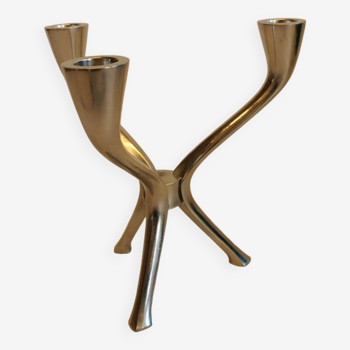 Candle holder with 3 arms, designed by Just Andersen/Denmark in the 1950s.