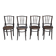 Set of 4 Thonet chairs in brown wood, 1930s bistro design, Art Nouveau curved backrest.
