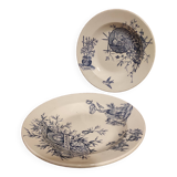 French vintage soup plate, R. Lafitte, Terre de Fer, Salins