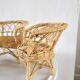 Fauteuils et canapé miniatures en osier design années 70