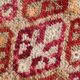 Tapis de Couloir Turc Vintage, Laine Rouge & Beige Géométrique, 83x388 Cm