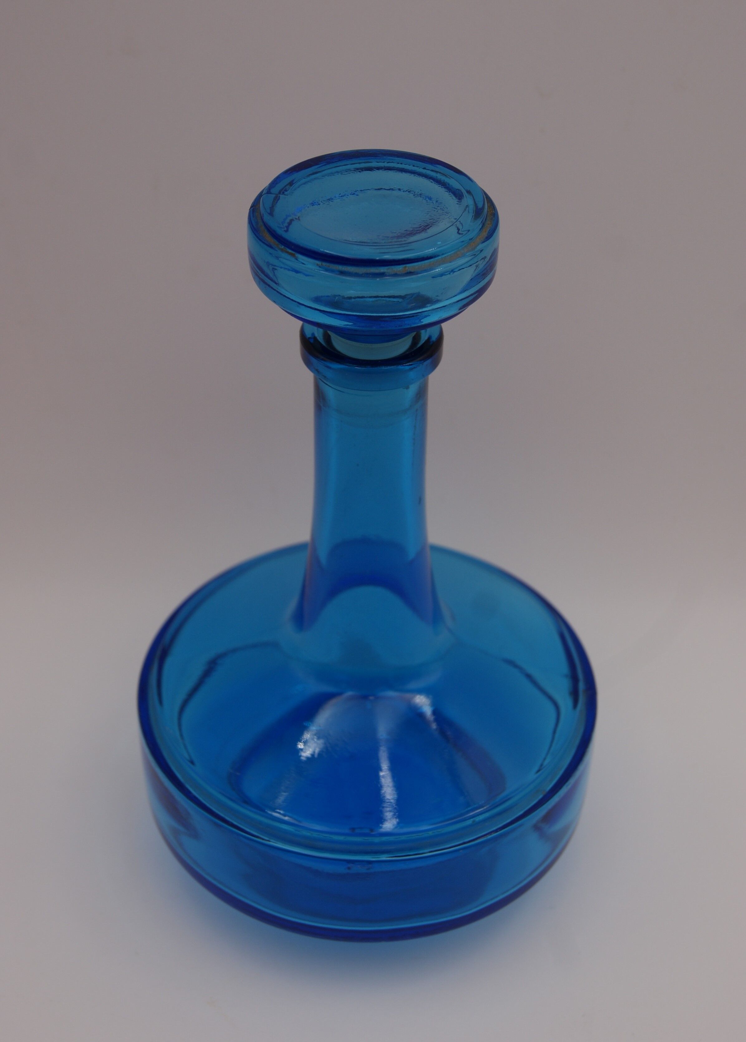 Vintage blue glass decanter
