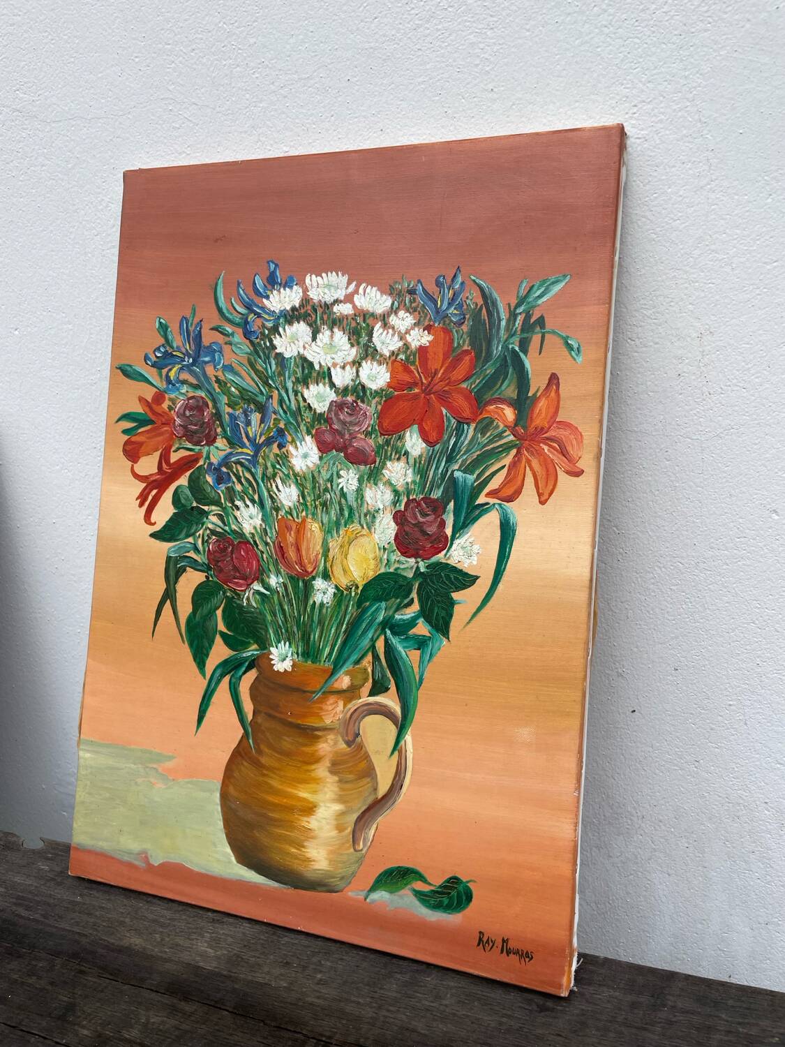 Painting of a bouquet / oil painting on canvas