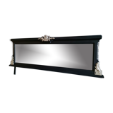 Miroir ancien glace biseautée noir moulures or blanc 125x43cm
