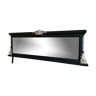 Miroir ancien glace biseautée noir moulures or blanc 125x43cm
