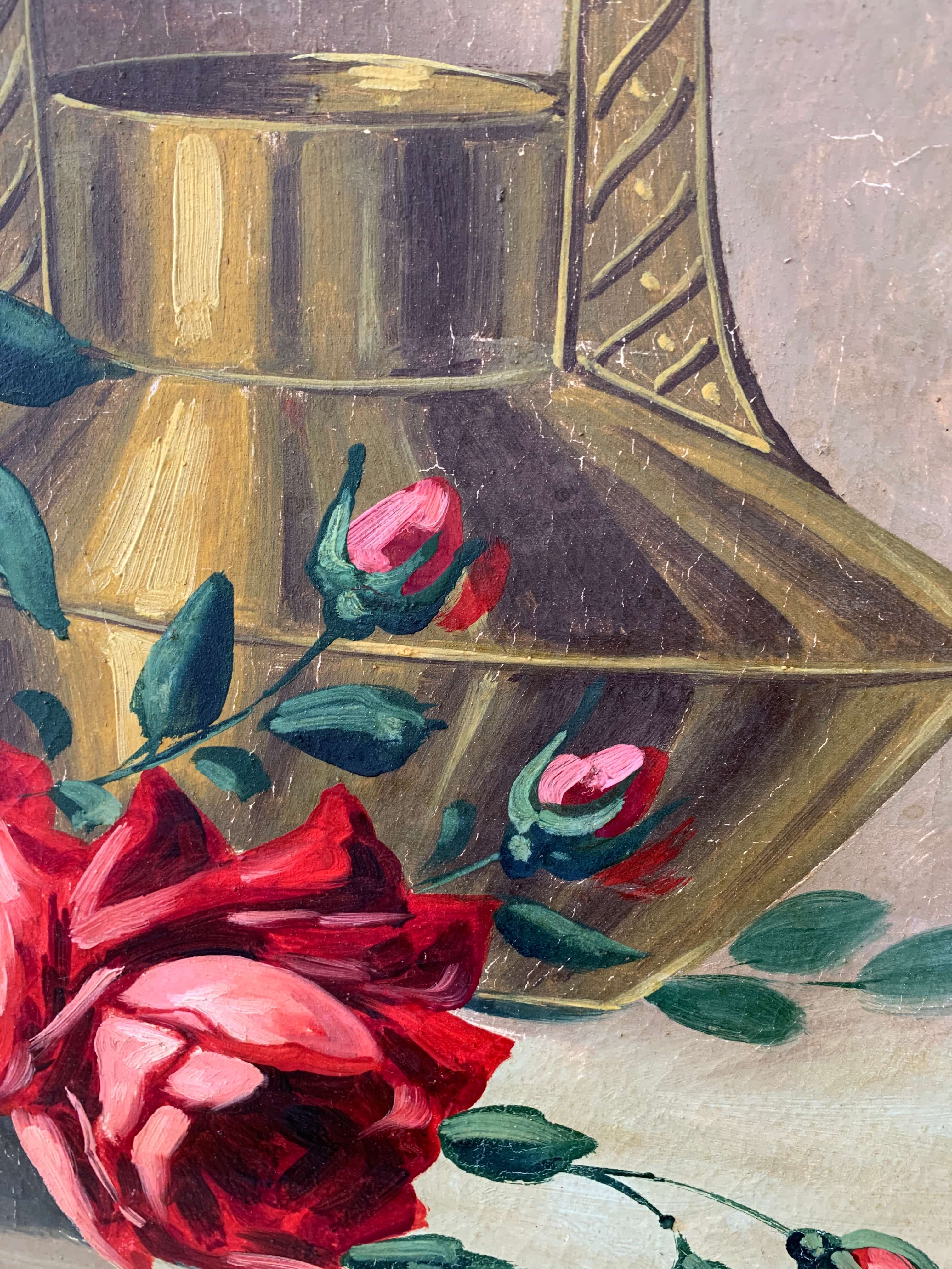 Ancienne peinture de roses