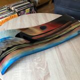 Art deco multicolored glass tray
