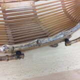 Vintage wicker and rattan fruit basket