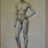 Charcoal drawing academician circa 1900