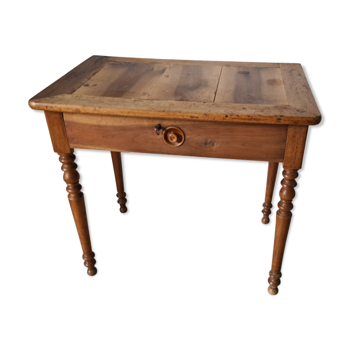 Desk with feet turned in oak