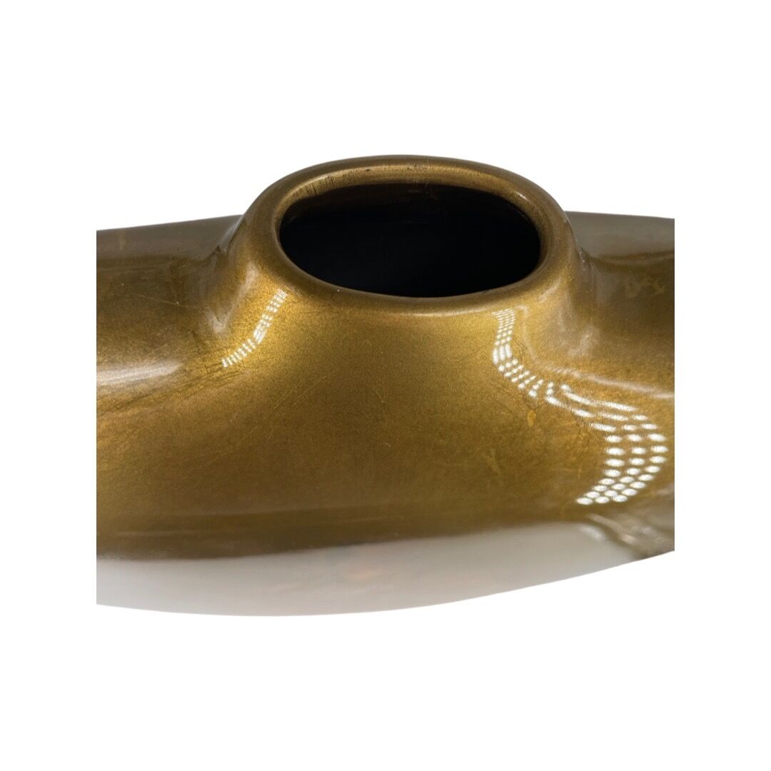 Gold Fail Porcelain Vase Yan Zehn Stork