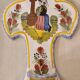 Henriot Quimper faience holy water font 20th century