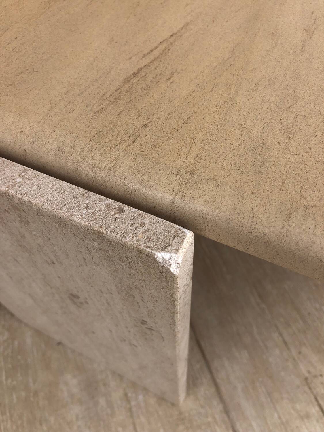 Vintage water drop travertine coffee table