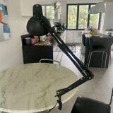 Large black architect lamp 1980 Unilux