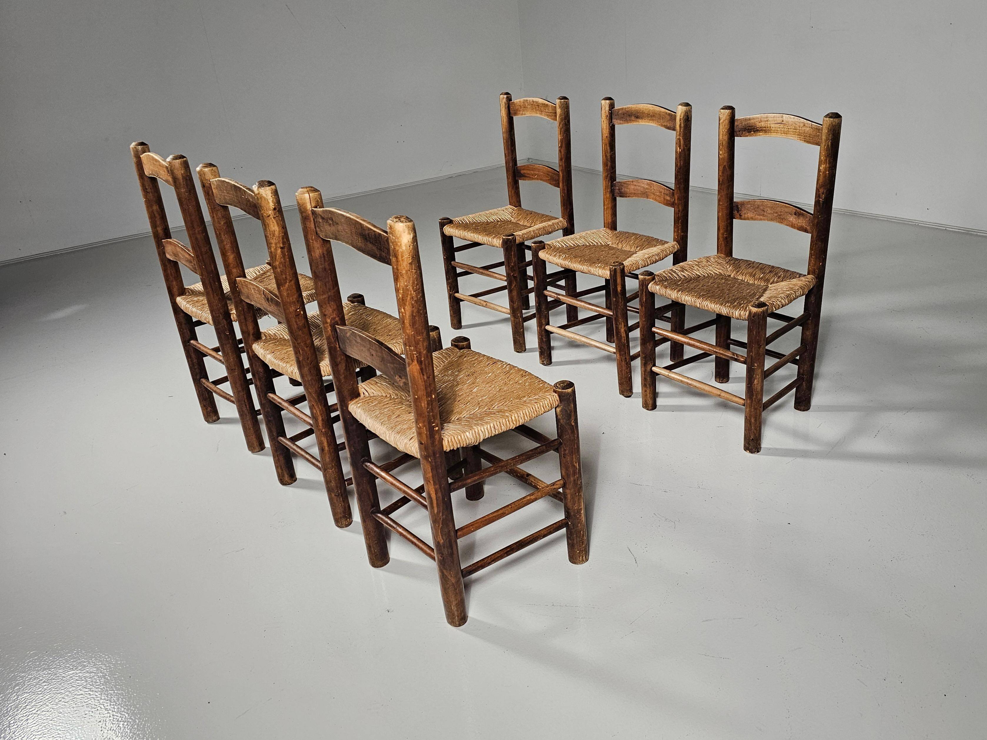 Farmhouse dining chairs, Spain 1970s