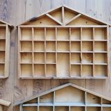 4 shelves wooden lockers in the shape of a house