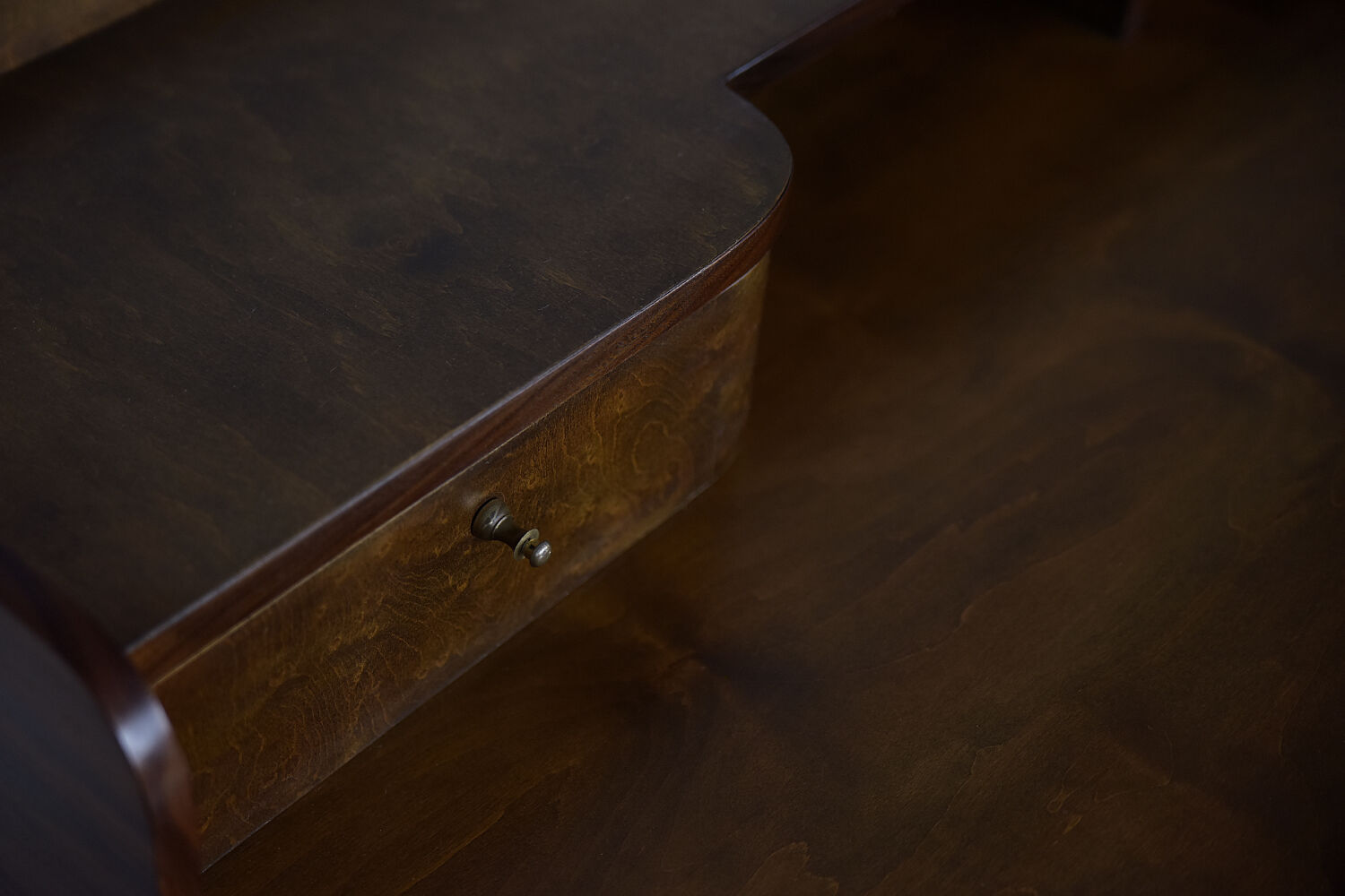Vintage mid-century german walnut lady desk, 1950s