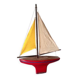 Tirot 400 wooden basin sailboat, vintage toy