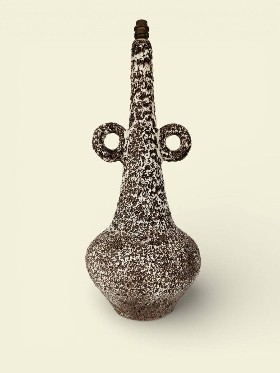 A very large table lamp in "Fatlava," by Marius Giuge, Vallauris, 1960s.