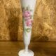 Vase and white eopaline glass set with painted floral decoration - Paris, vintage