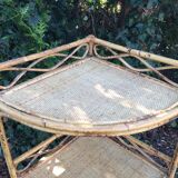 Rattan corner shelf