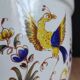 Saladier vintage faïence blanche oiseau exotique style Moustiers