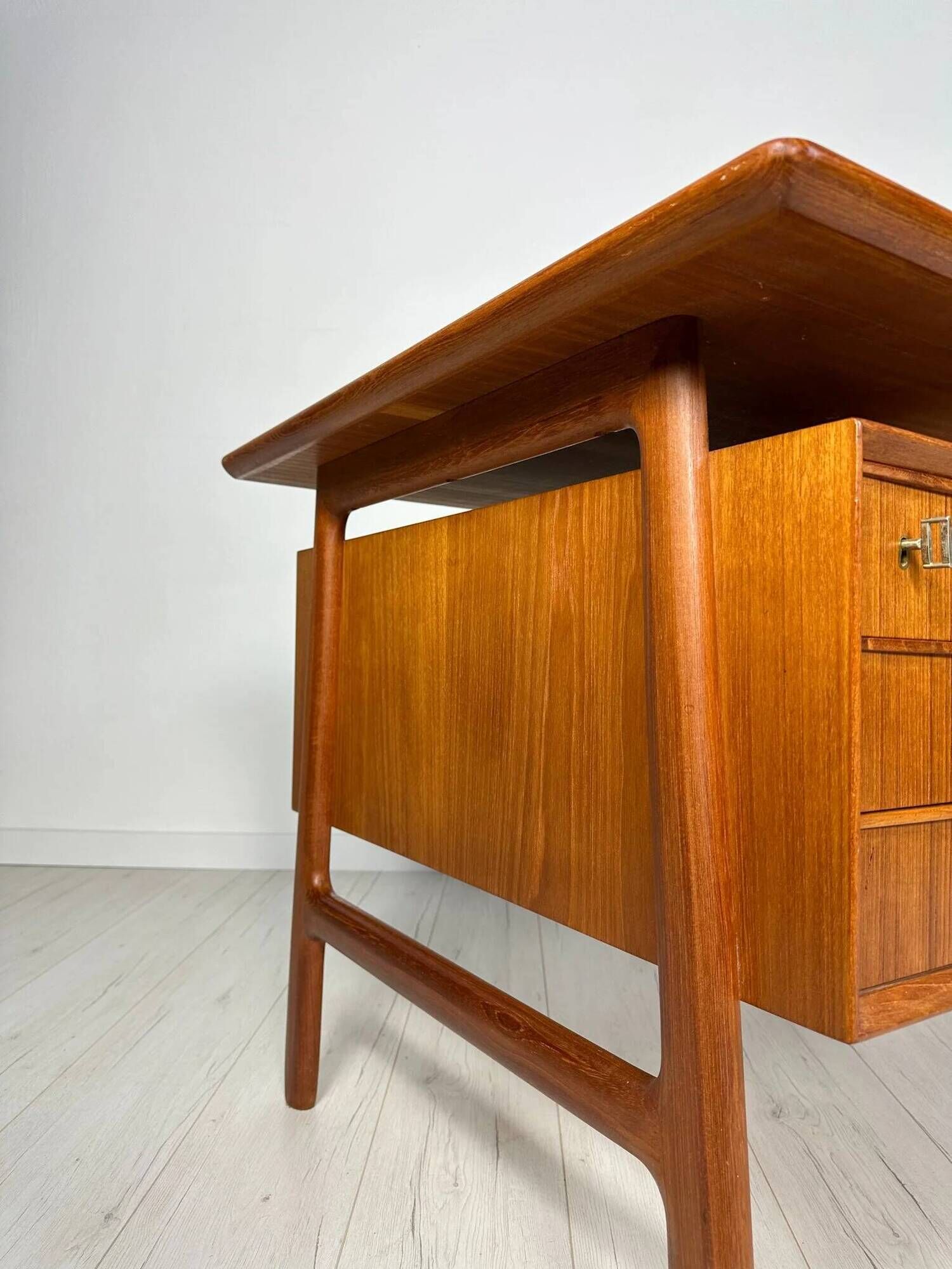 1960s Vintage Danish Teak Writing Desk by Gunni Omann for Omann Jun No 75