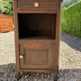 Antique bedside table in wood and marble