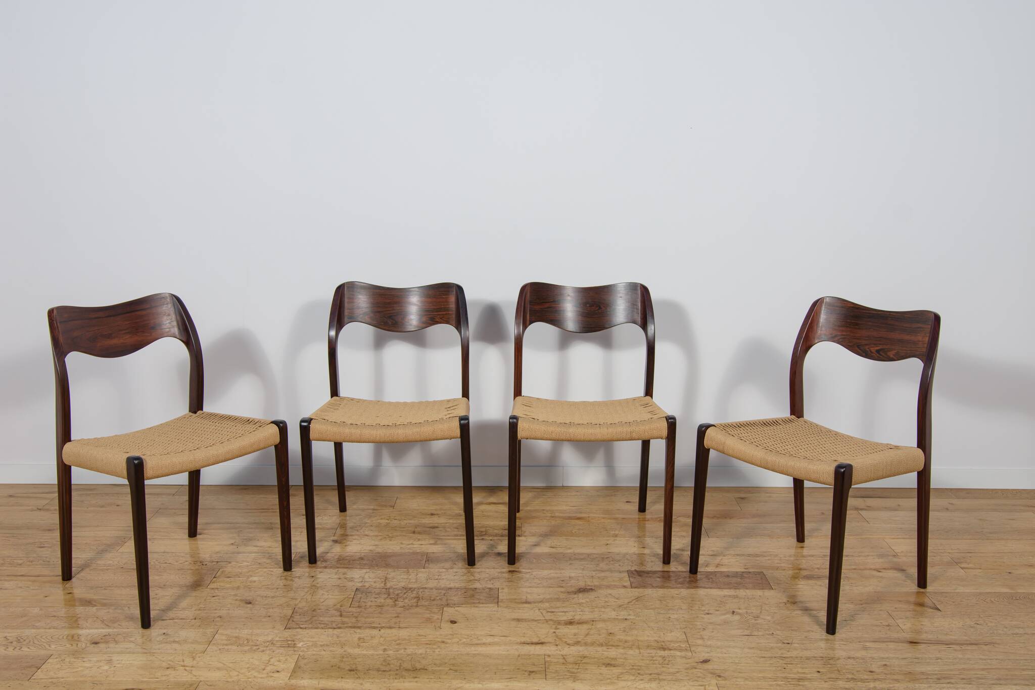 Chaises de salle à manger en palissandre modèle 71 de Niels Moller de J.L. Møllers, années 1960, ensemble de 4.
