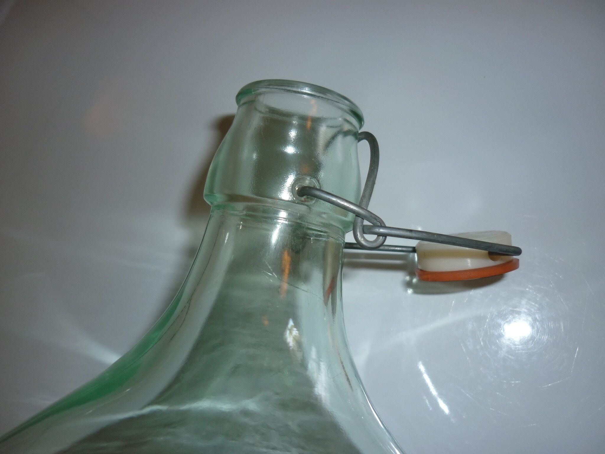 5L glass bottle with stirrup cap